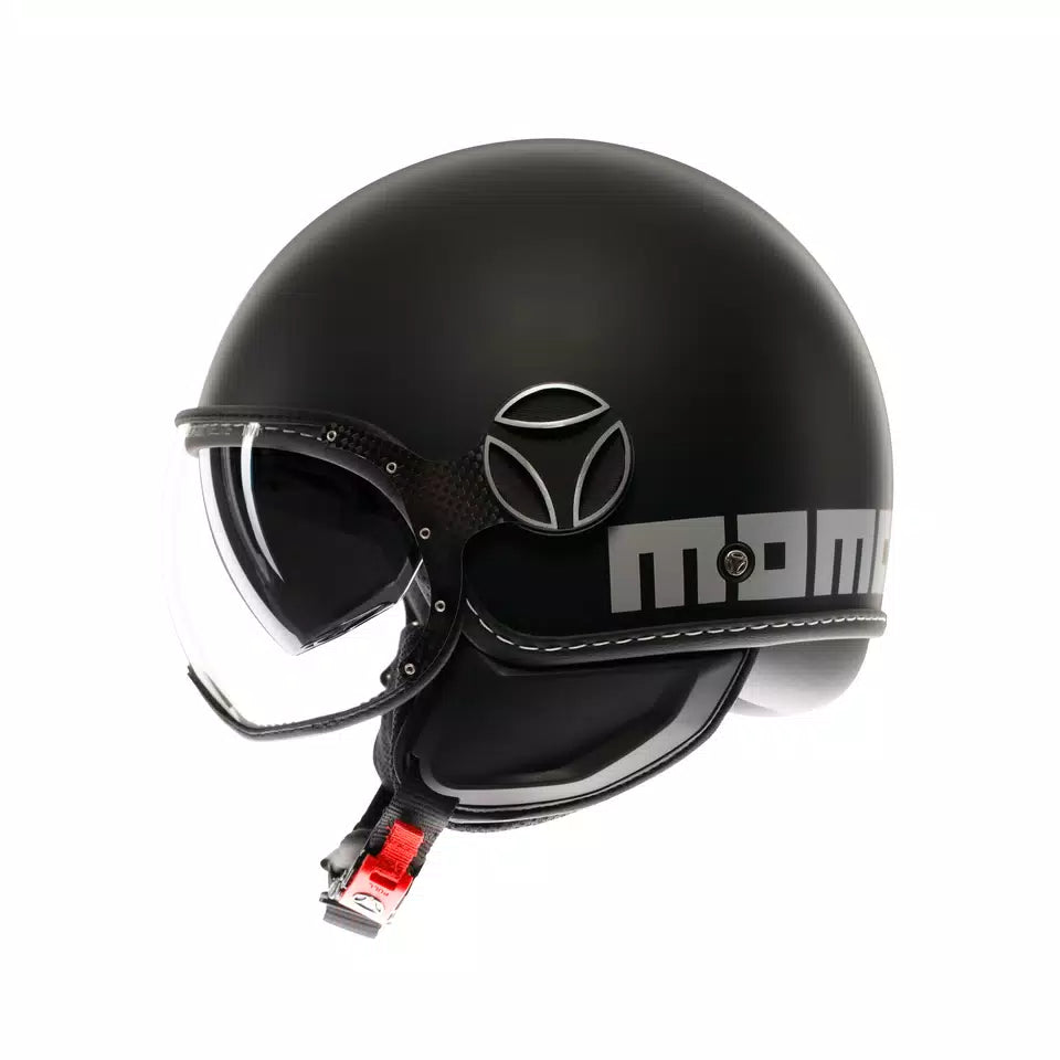 MOMODESIGN FGTR EVO MATT BLACK / SILVER - JET HELMET WITH DUAL VISOR E2206