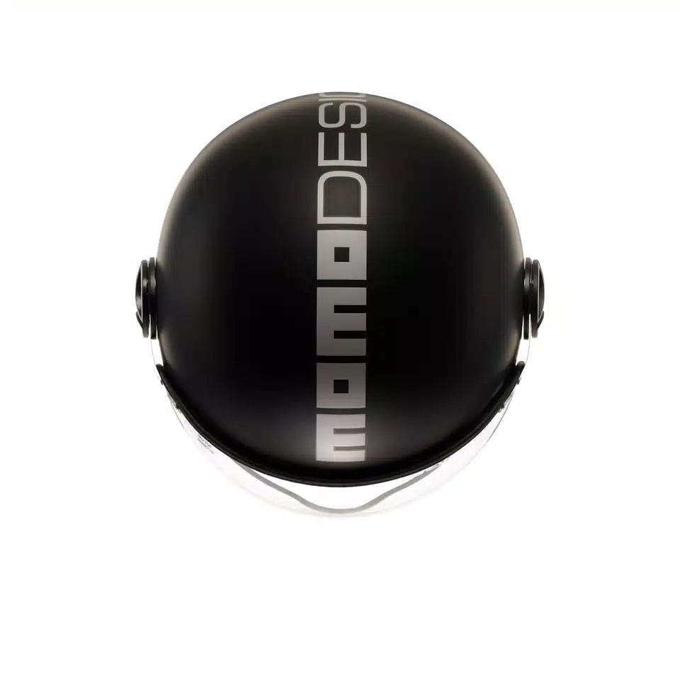 MOMODESIGN FGTR EVO MATT BLACK / SILVER - JET HELMET WITH DUAL VISOR E2206