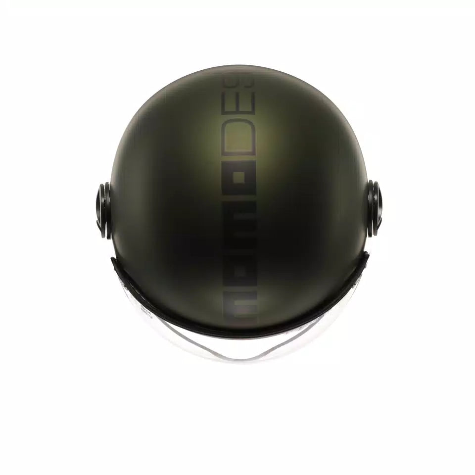 MOMODESIGN FGTR EVO MATT GREEN / BLACK - JET HELMET WITH DUAL VISOR E2206