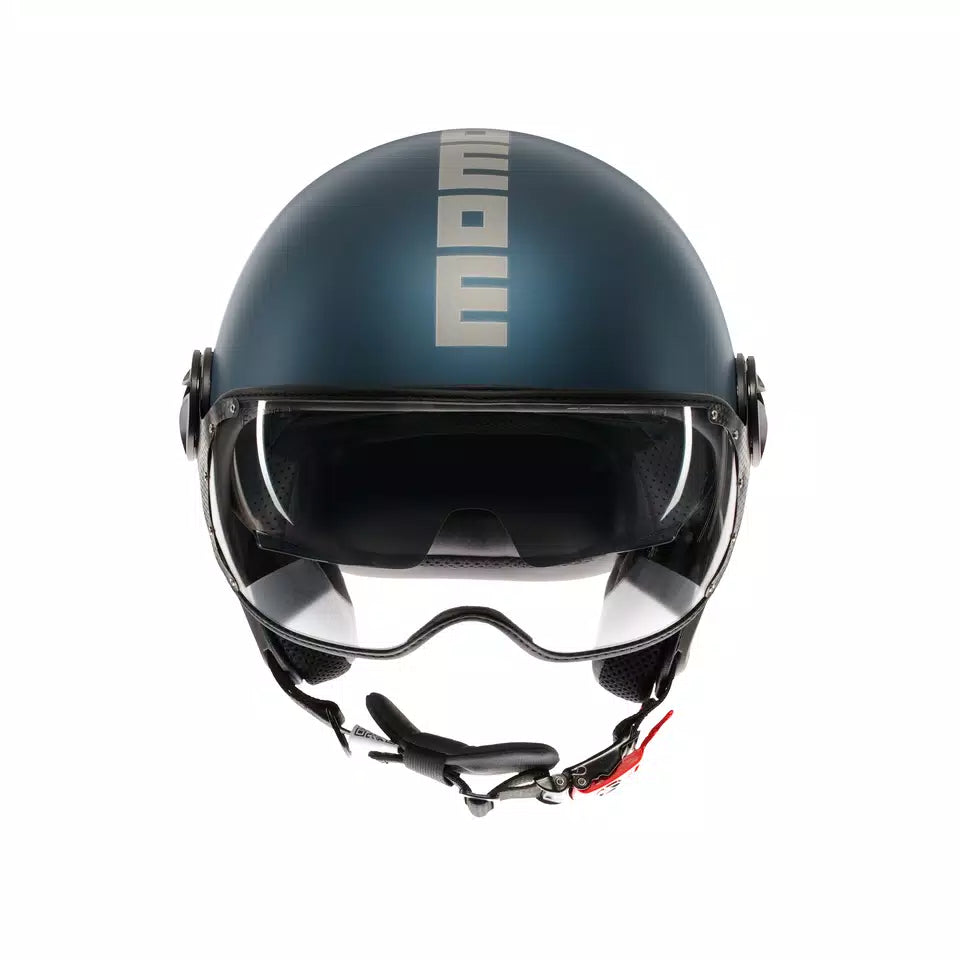 MOMODESIGN FGTR EVO MATT AVIO / SILVER - JET HELMET WITH DUAL VISOR E2206