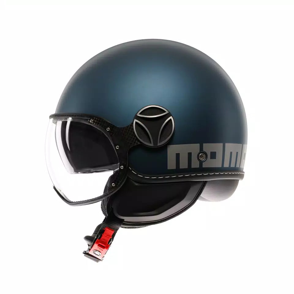 MOMODESIGN FGTR EVO MATT AVIO / SILVER - JET HELMET WITH DUAL VISOR E2206