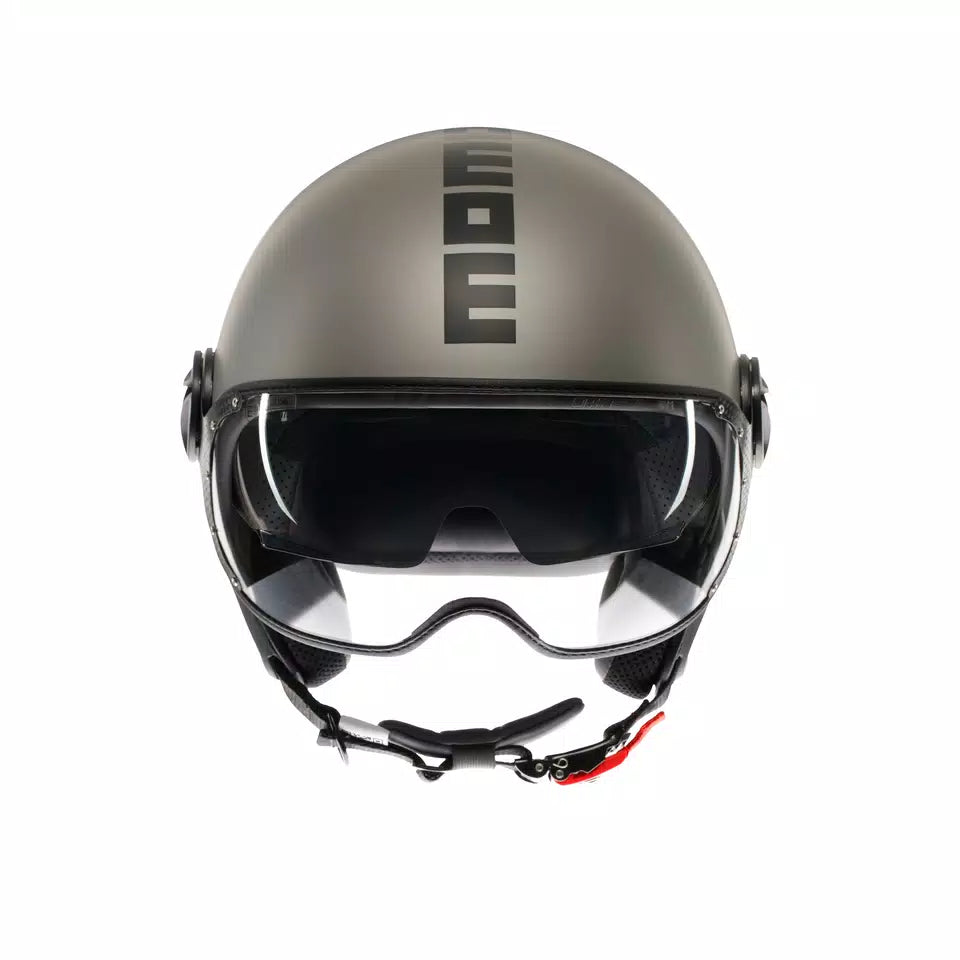 MOMODESIGN FGTR EVO MATT TITANIUM FROST / BLACK - JET HELMET WITH DUAL VISOR E2206