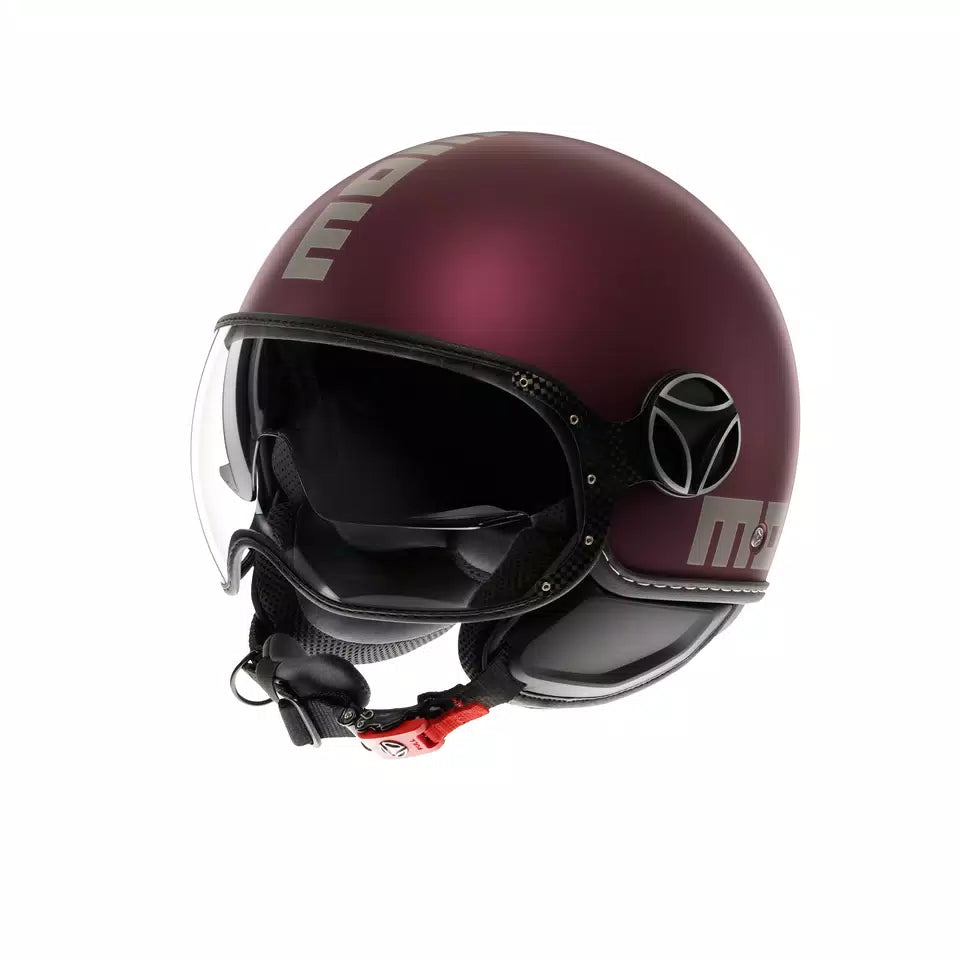 MOMODESIGN FGTR EVO MATT AMARENA / SILVER - JET HELMET WITH DUAL VISOR E2206