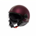 MOMODESIGN FGTR EVO MATT AMARENA / SILVER - JET HELMET WITH DUAL VISOR E2206