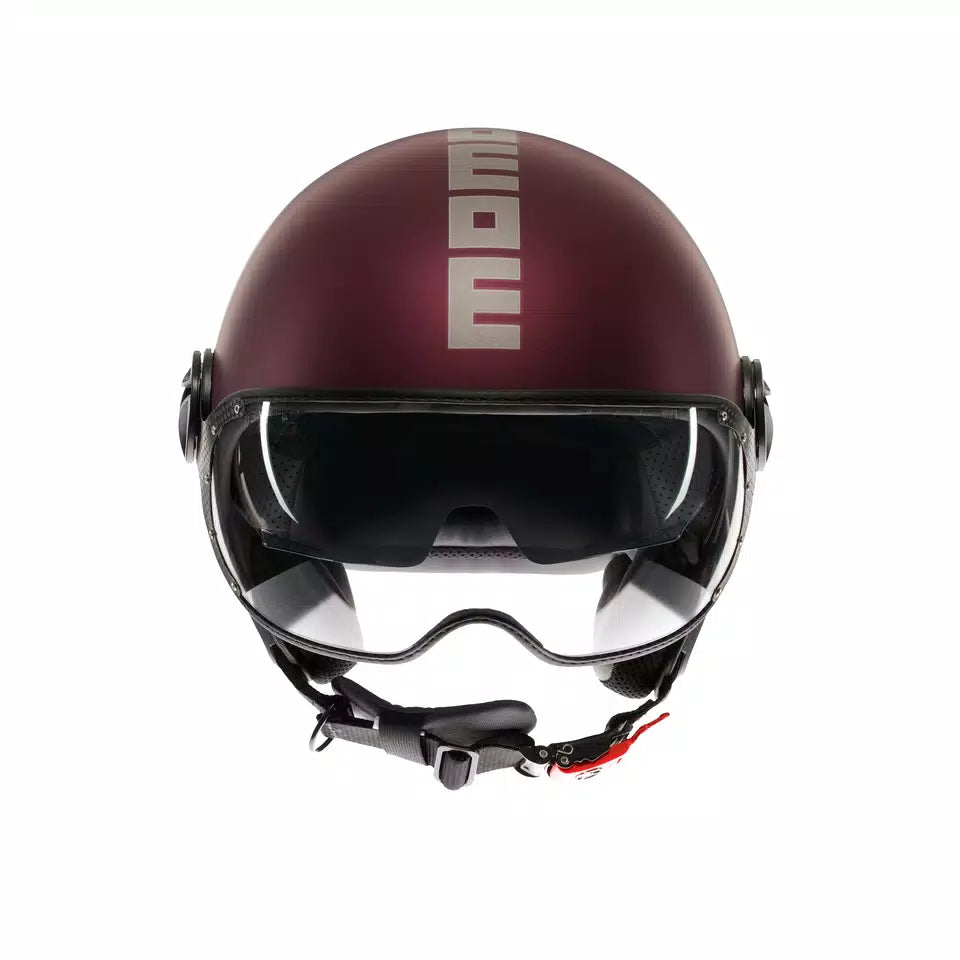 MOMODESIGN FGTR EVO MATT AMARENA / SILVER - JET HELMET WITH DUAL VISOR E2206