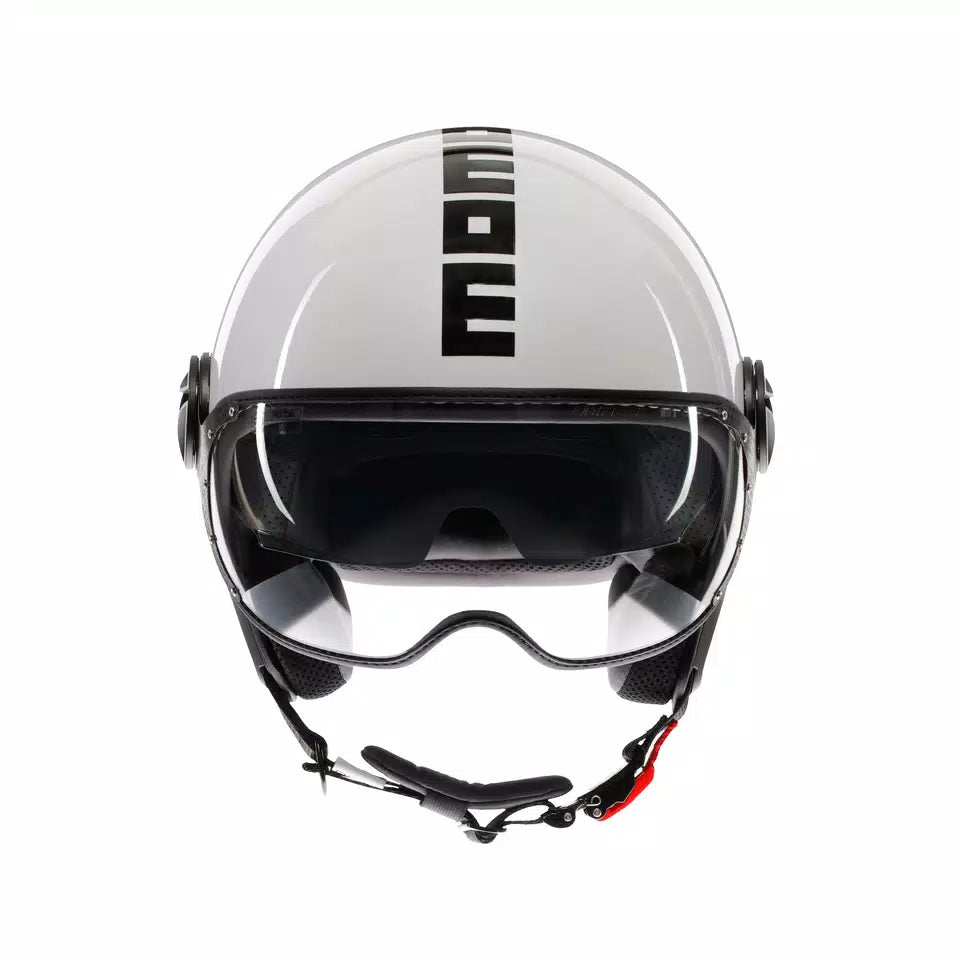 MOMODESIGN FGTR EVO WHITE QUARZ / BLACK - JET HELMET WITH DUAL VISOR E2206