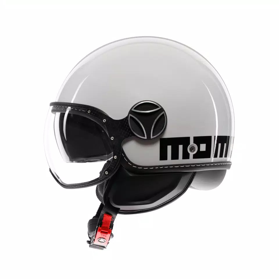 MOMODESIGN FGTR EVO WHITE QUARZ / BLACK - JET HELMET WITH DUAL VISOR E2206