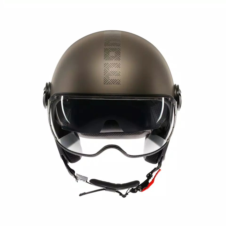 MOMODESIGN FGTR EVO MATT BRONZE / STONE - JET HELMET WITH DUAL VISOR E2206