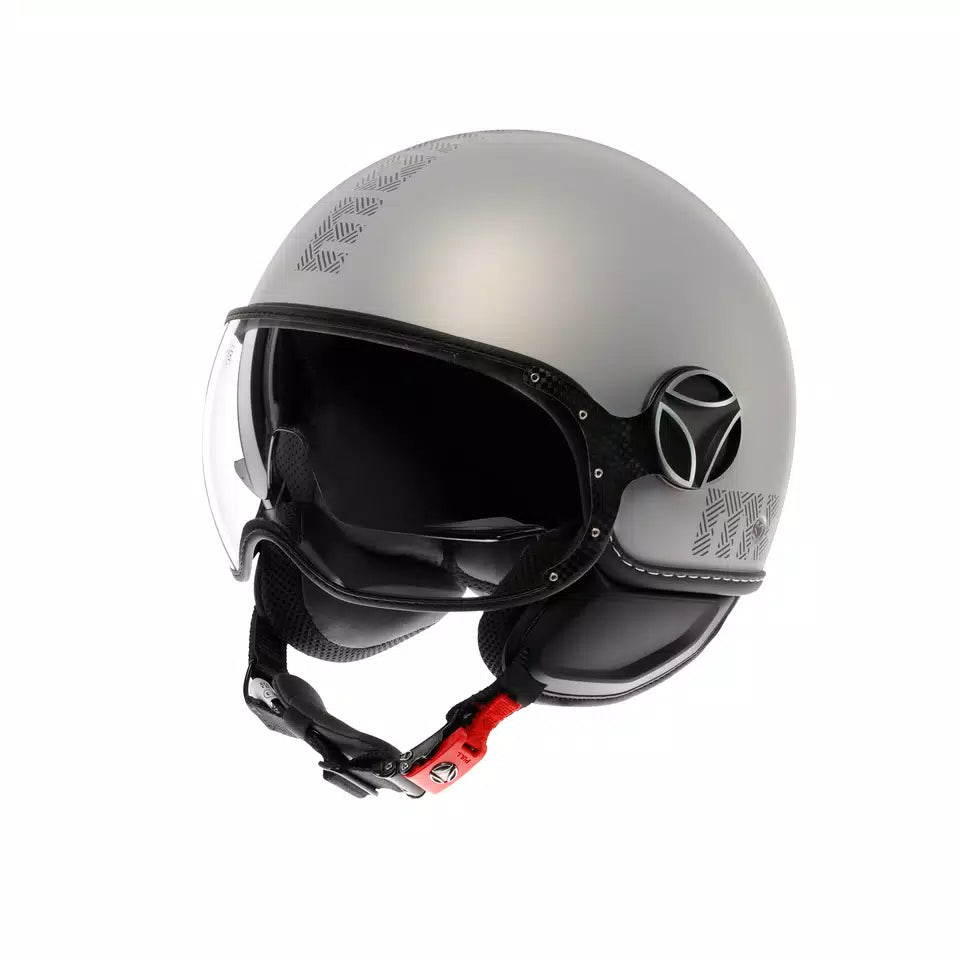 MOMODESIGN FGTR EVO MATT GREY / CERULEAN GREY - JET HELMET WITH DUAL VISOR E2206