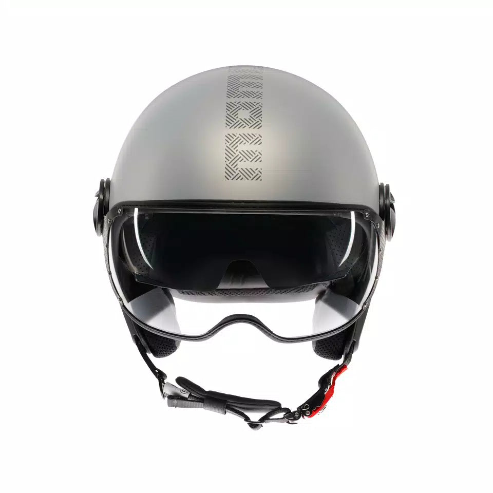 MOMODESIGN FGTR EVO MATT GREY / CERULEAN GREY - JET HELMET WITH DUAL VISOR E2206
