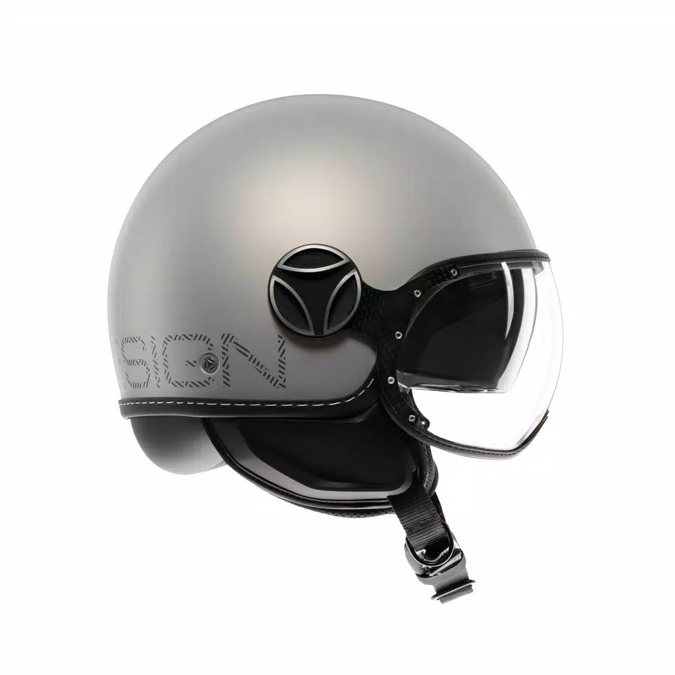 MOMODESIGN FGTR EVO MATT GREY / CERULEAN GREY - JET HELMET WITH DUAL VISOR E2206