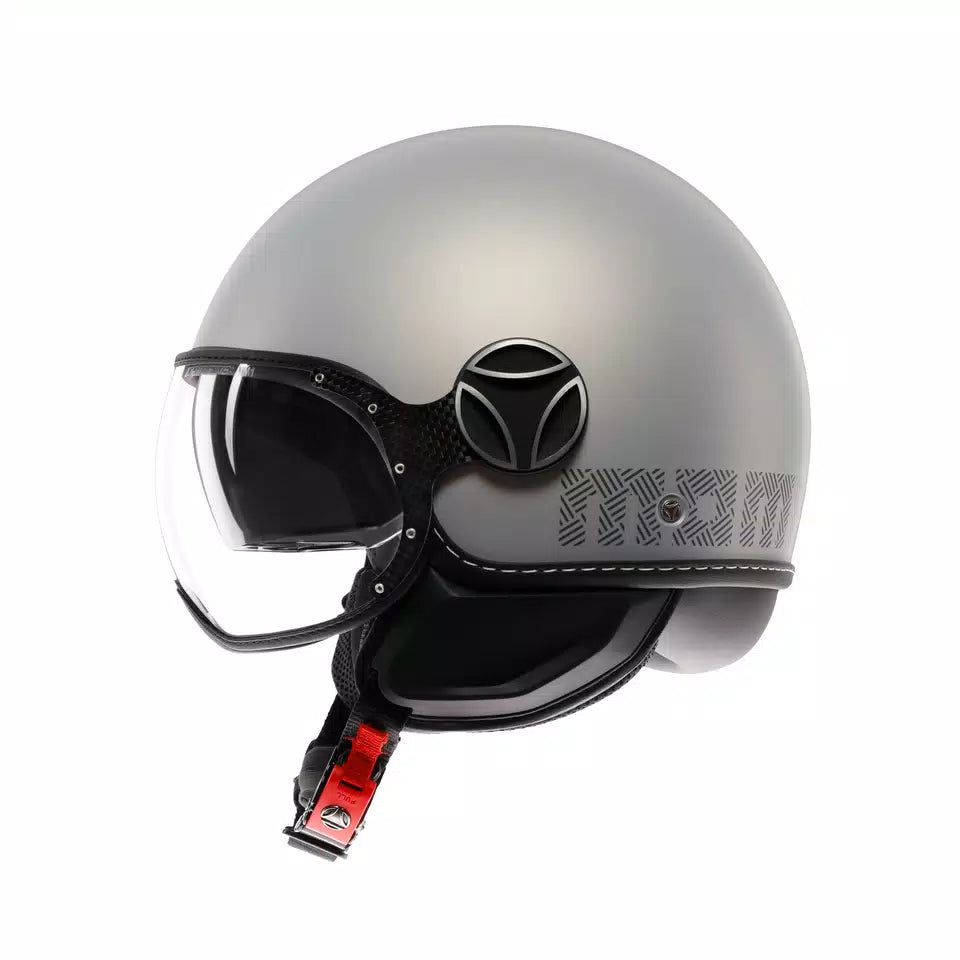 MOMODESIGN FGTR EVO MATT GREY / CERULEAN GREY - JET HELMET WITH DUAL VISOR E2206