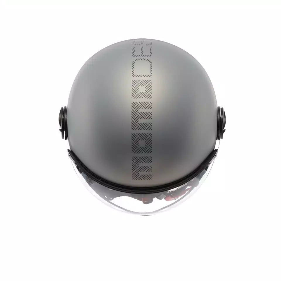 MOMODESIGN FGTR EVO MATT GREY / CERULEAN GREY - JET HELMET WITH DUAL VISOR E2206
