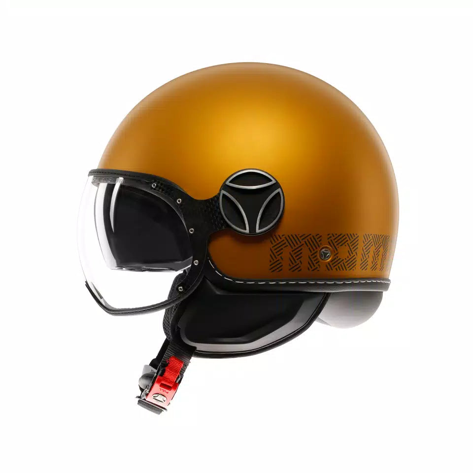 MOMODESIGN FGTR EVO MATT OCRA / GREY - JET HELMET WITH DUAL VISOR E2206