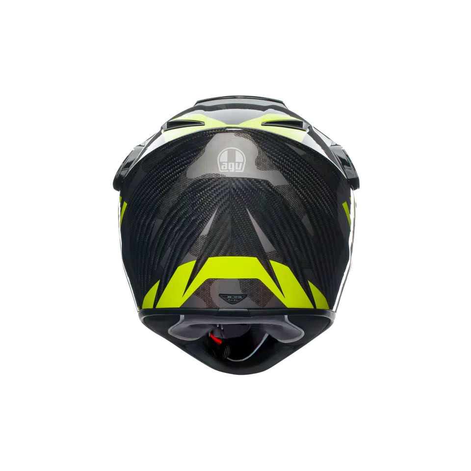 AX9 STEPPA CARBON/GREY/YELLOW FLUO - MOTORBIKE FULL FACE HELMET E2205