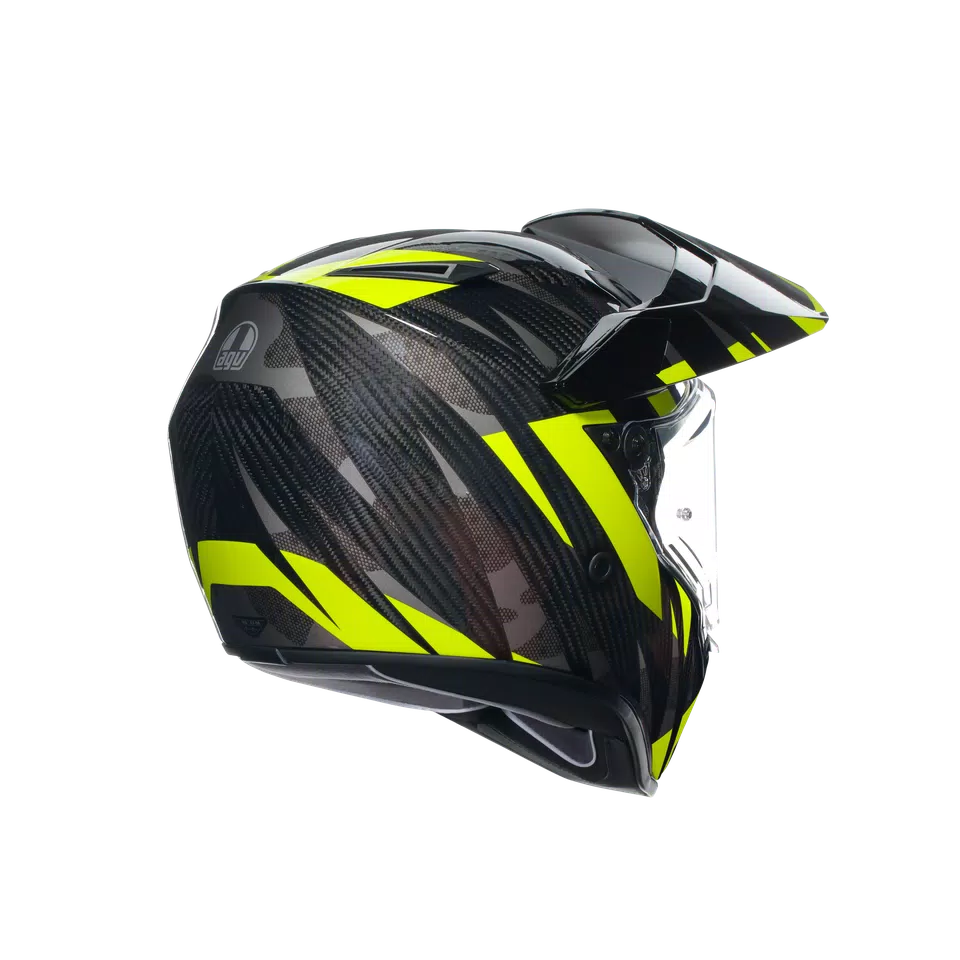 AX9 STEPPA CARBON/GREY/YELLOW FLUO - MOTORBIKE FULL FACE HELMET E2205
