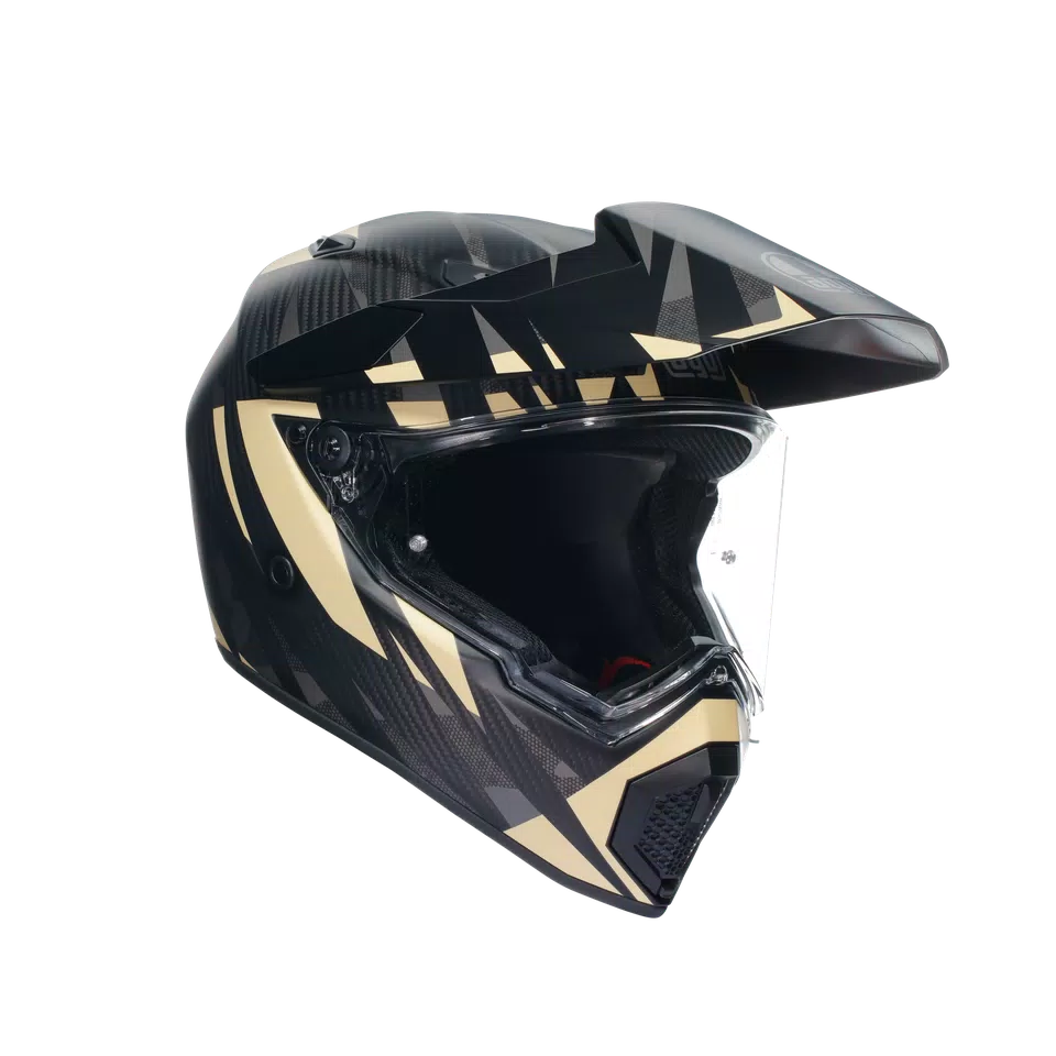 AX9 STEPPA MATT CARBON/GREY/SAND - MOTORBIKE FULL FACE HELMET E2205