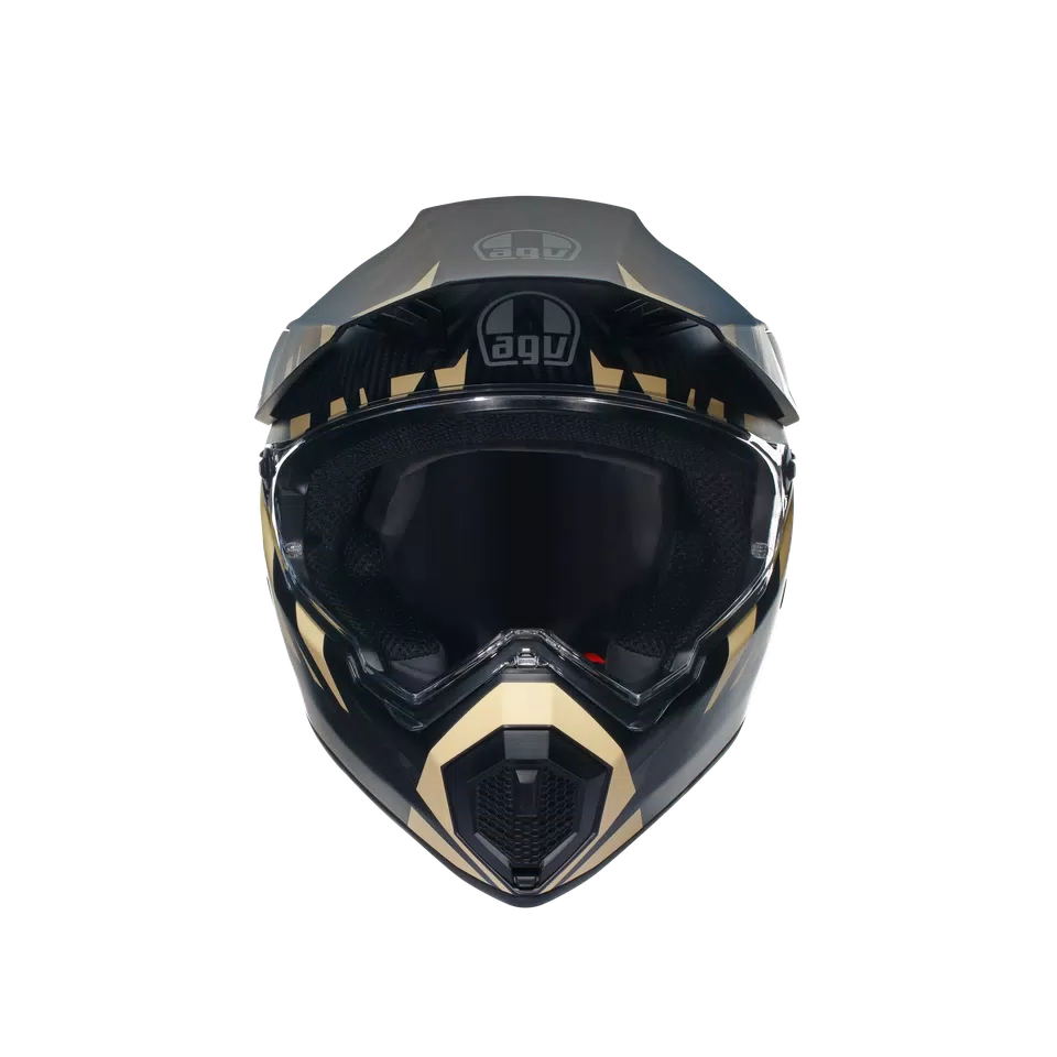 AX9 STEPPA MATT CARBON/GREY/SAND - MOTORBIKE FULL FACE HELMET E2205