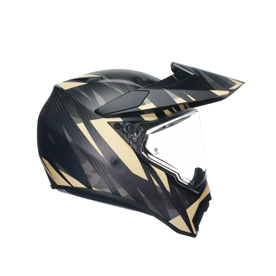 AX9 STEPPA MATT CARBON/GREY/SAND - MOTORBIKE FULL FACE HELMET E2205