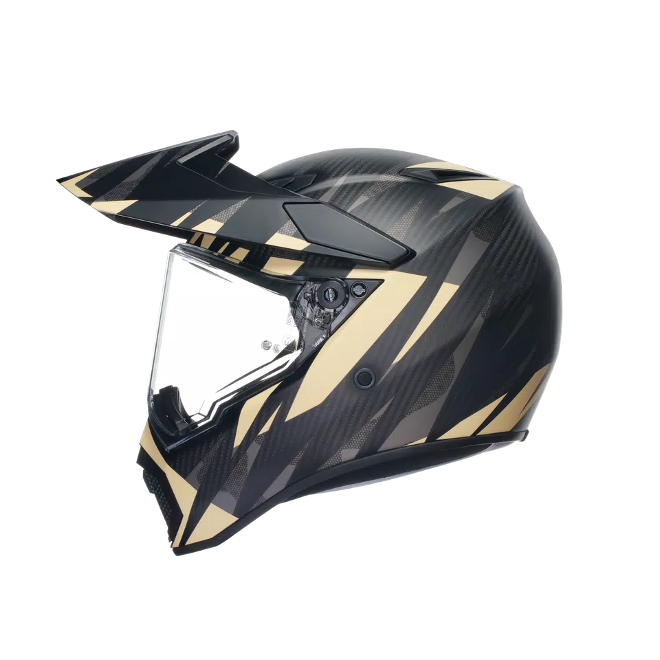 AX9 STEPPA MATT CARBON/GREY/SAND - MOTORBIKE FULL FACE HELMET E2205