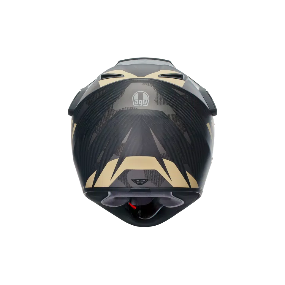 AX9 STEPPA MATT CARBON/GREY/SAND - MOTORBIKE FULL FACE HELMET E2205