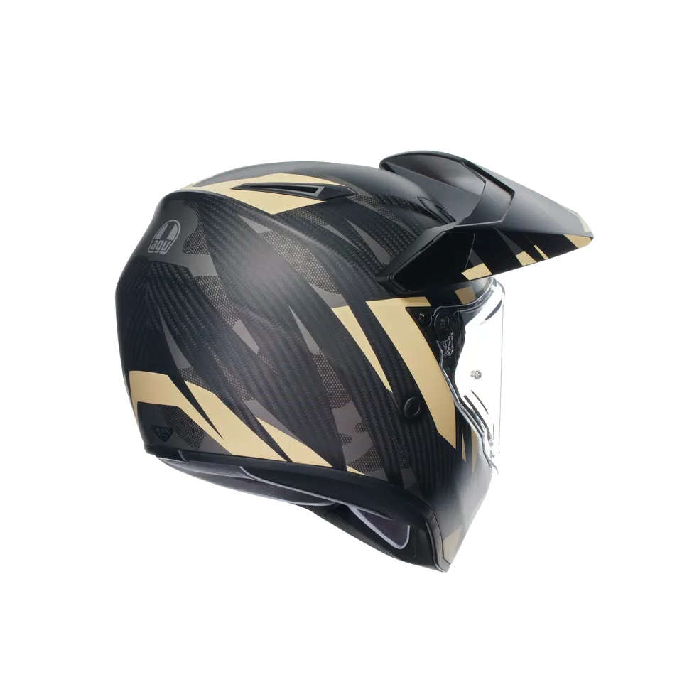 AX9 STEPPA MATT CARBON/GREY/SAND - MOTORBIKE FULL FACE HELMET E2205