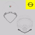 Replacement of front or rear base trim for AX-8 helmet